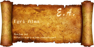 Egri Alma névjegykártya